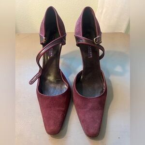 Ralph Lauren Women's Deep Red Suede Heels